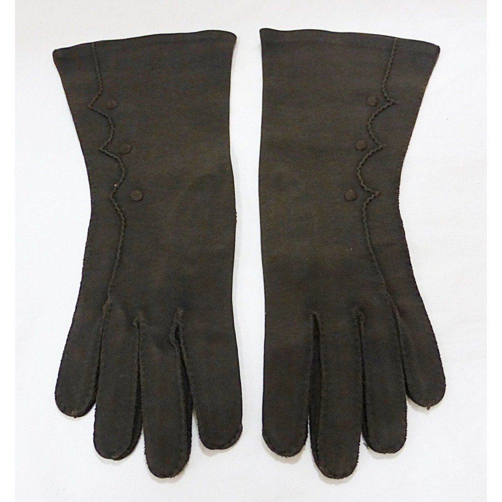 Vintage hansen women size 6 1/2 dress gloves brown mid length Florentine